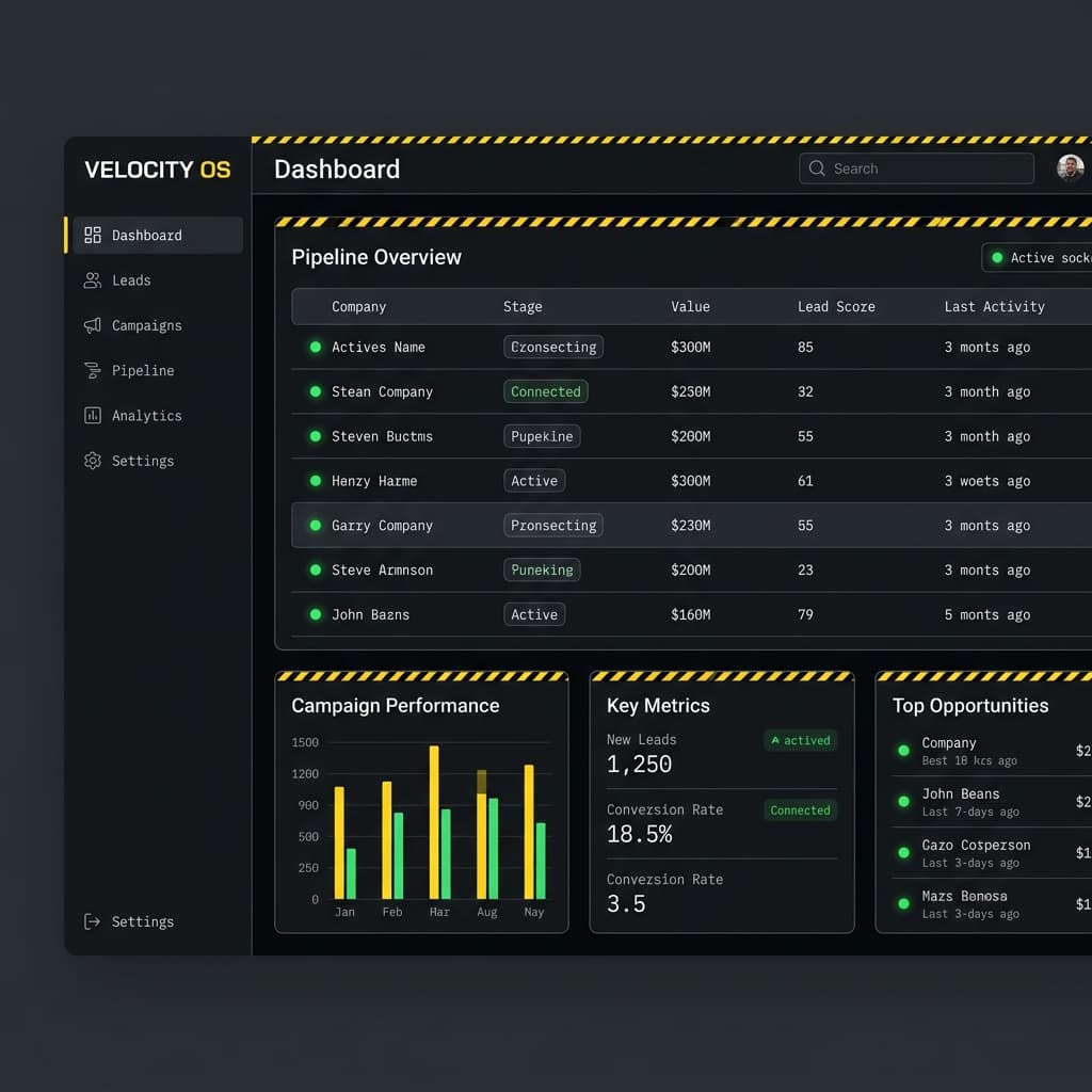 Velocity OS Dashboard Mockup